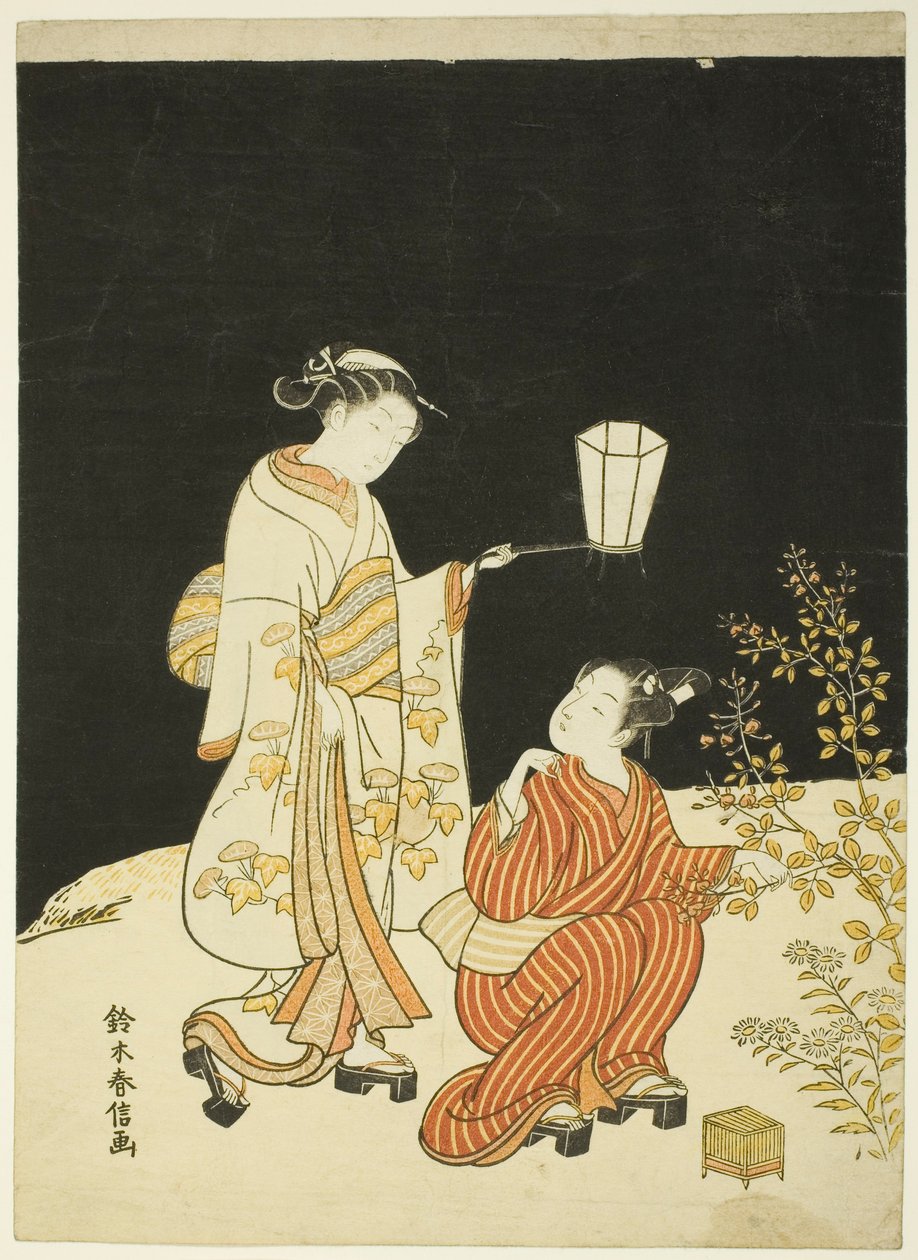 Auf der Suche nach Glühwürmchen von Suzuki Harunobu