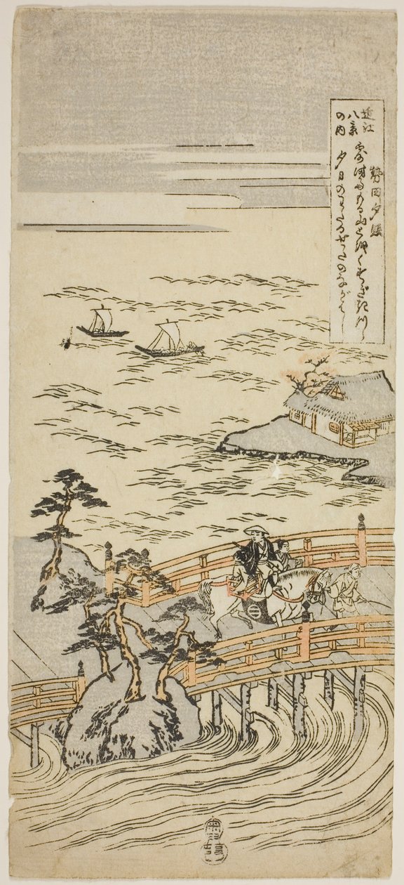Abendrot bei Seta, aus der Serie "Acht Ansichten von Omi" von Suzuki Harunobu