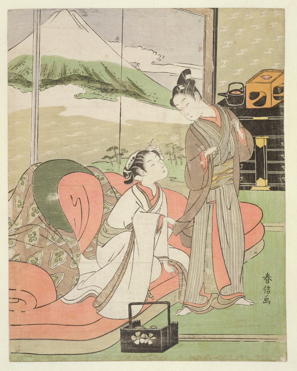 T H Riches 1913 Liebhaber nimmt Abschied von einer Kurtisane, ca. 1768-9 von Suzuki Harunobu