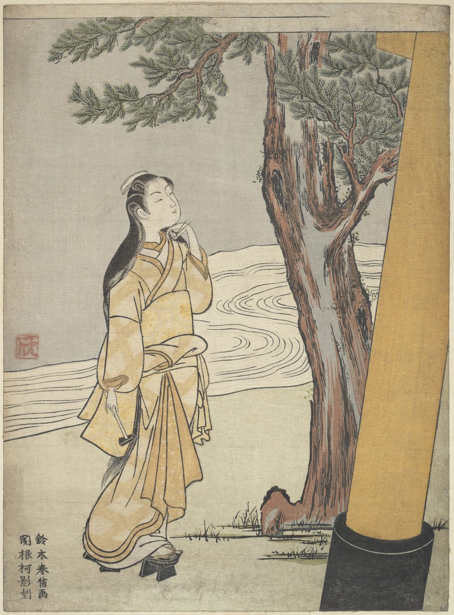Besuch eines Schreins zur Stunde des Ochsen von Suzuki Harunobu