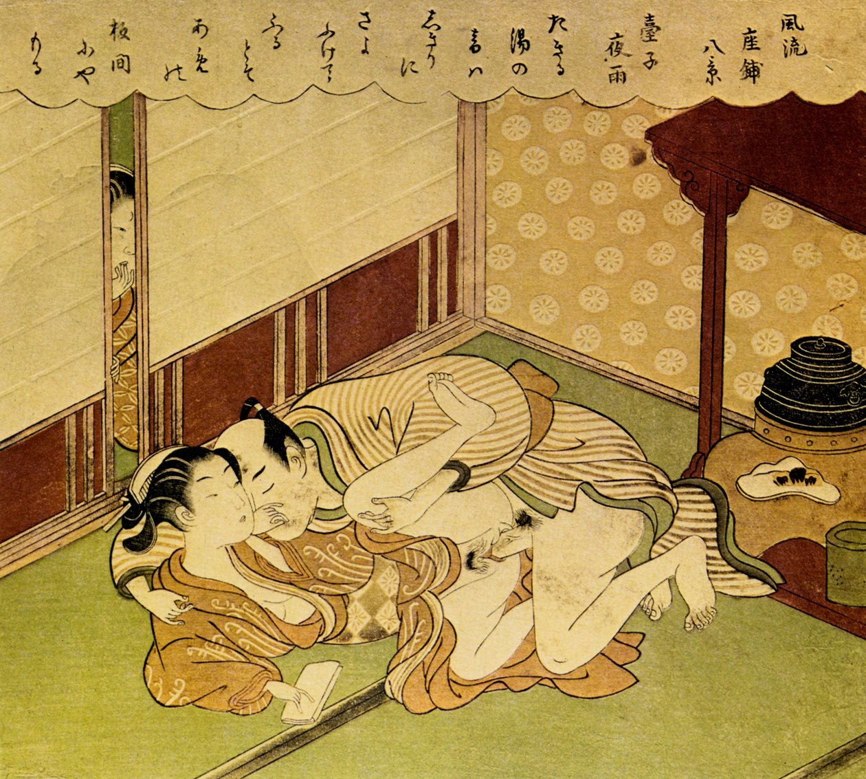 Zwei Liebende Shunga - erotische Holzschnitt, um 1750 von Suzuki Harunobu