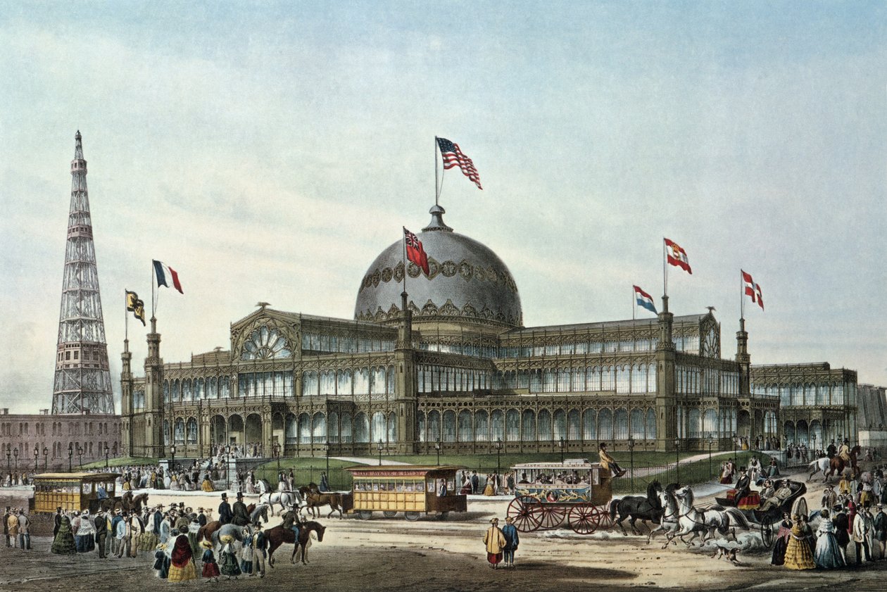 New York Crystal Palace, gebaut für die Weltausstellung 1853 von Sydney Currie