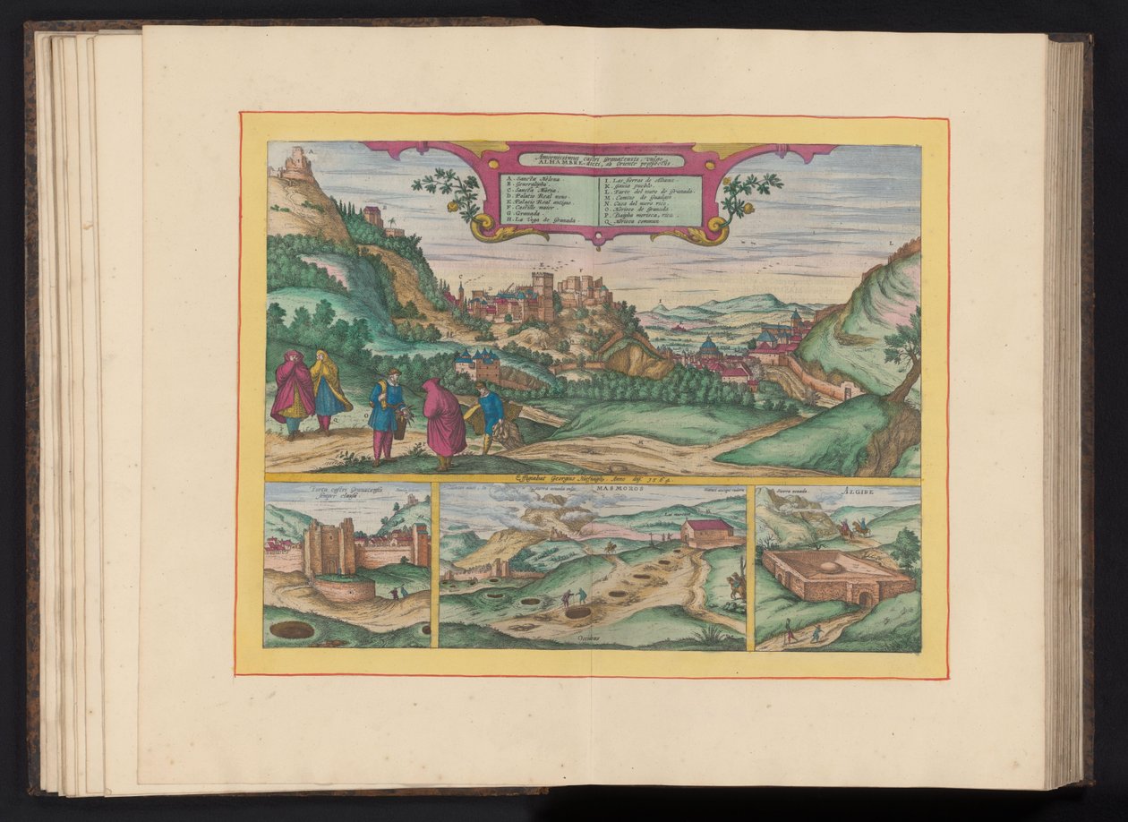 Ansicht der Alhambra und der Stadt Granada von Symon Novelanus (possibly)