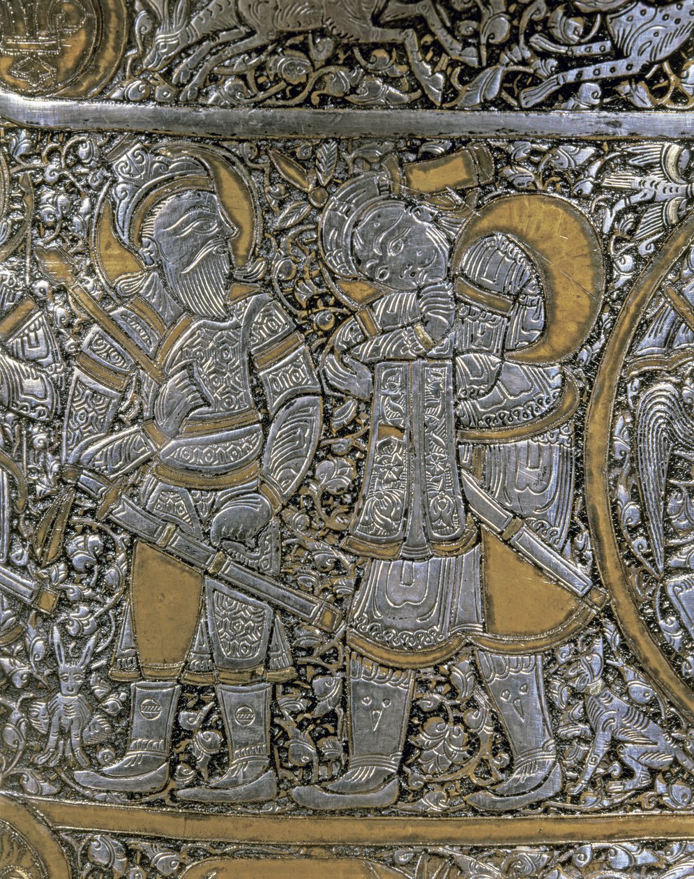 MAMELUKENRITTER: Detail einer Silbervase, Syrien von Syrian School