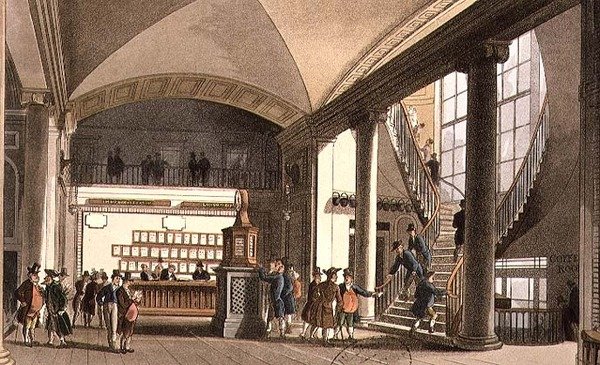 Die Halle des Auktionsmarktes von T. and Pugin A.C. Rowlandson