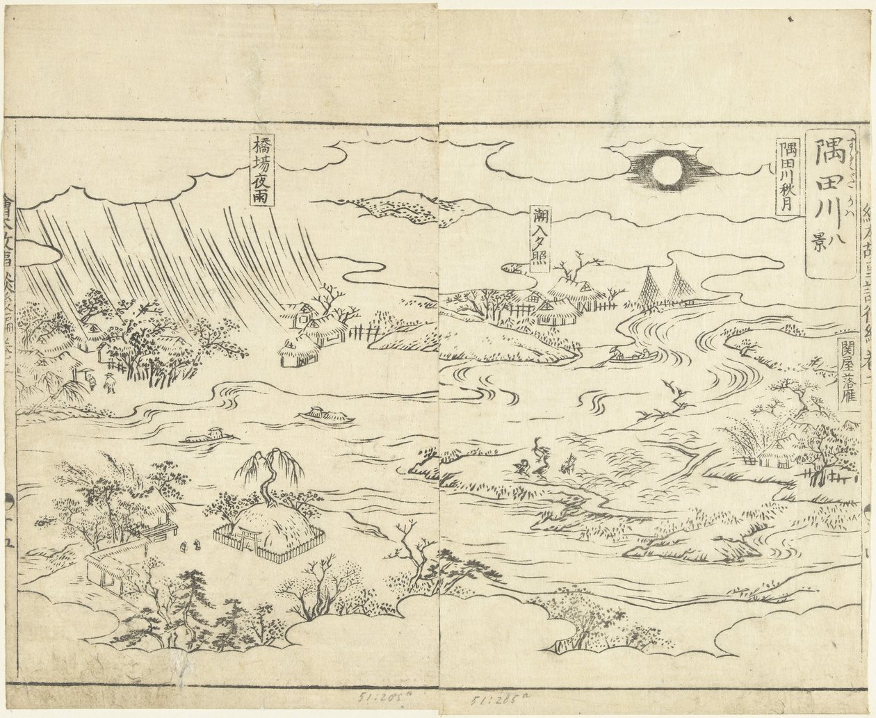 Acht Ansichten des Sumida-Flusses von Tachibana Morikuni