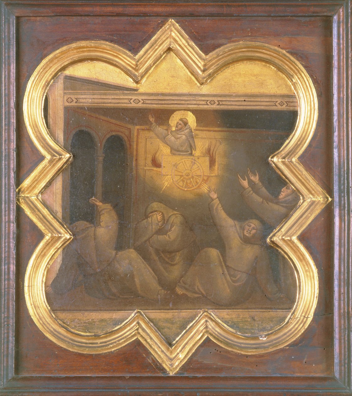 Die Erscheinung des Heiligen Franziskus im Feuerwagen von Taddeo Gaddi