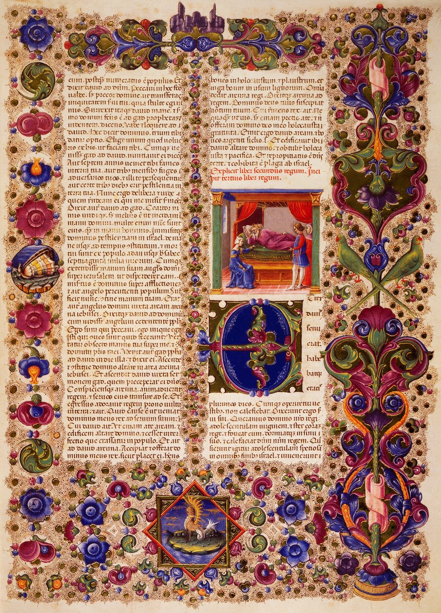 Incipit aus dem ersten Buch der Könige, aus der Bibel von Borso d