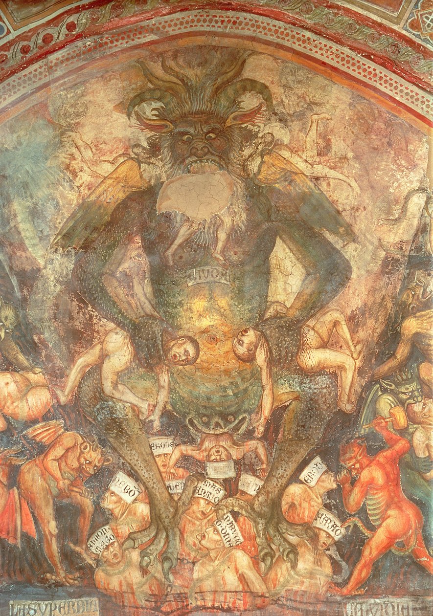 Das Jüngste Gericht (Detail des Leviathan) von Taddeo di Bartolo