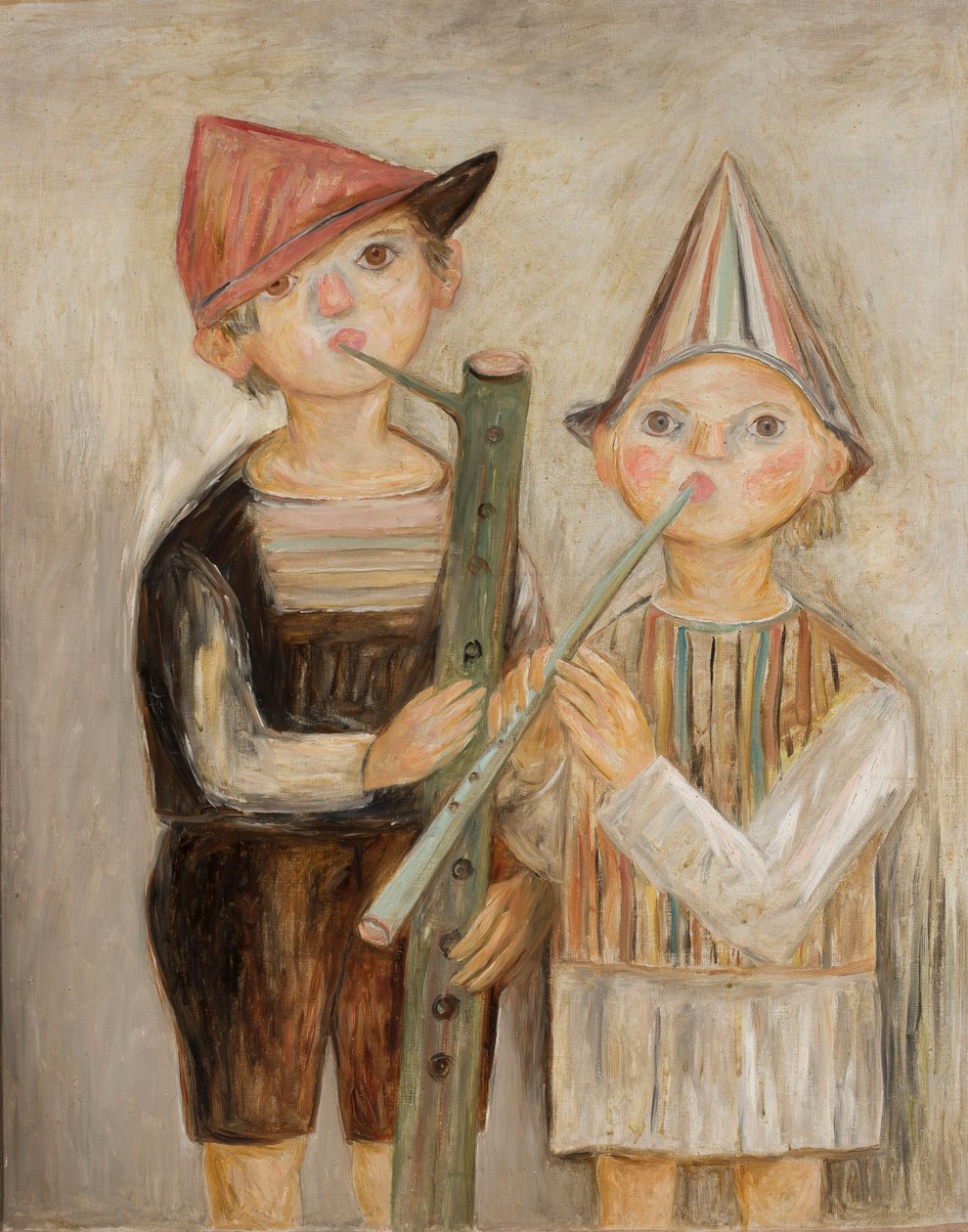 Jungen mit Flöten von Tadeusz Makowski