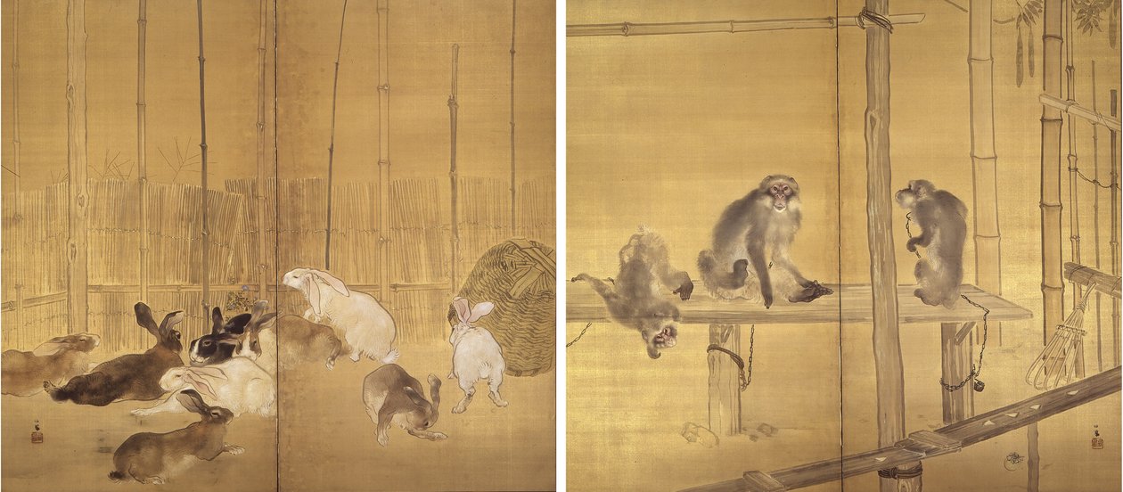Affen und Kaninchen von Takeuchi Seiho