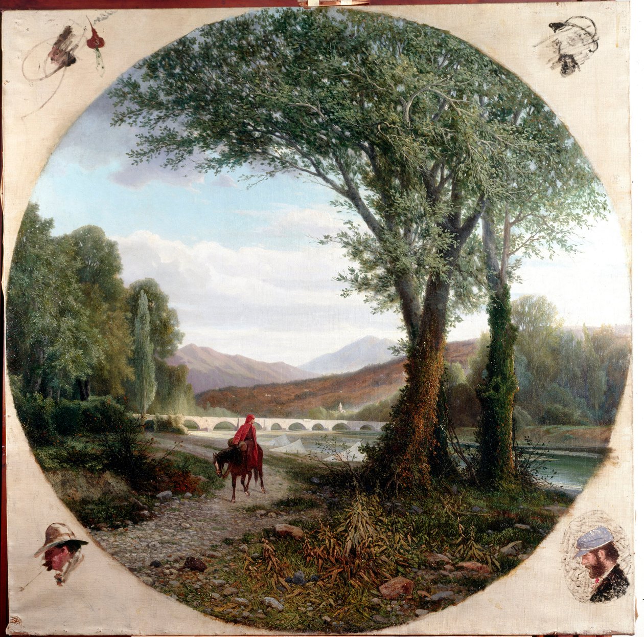 Dante, ein Pferd rennt entlang des Flusses Entella oder der Durchgang Illustration des Purgatoriums in 