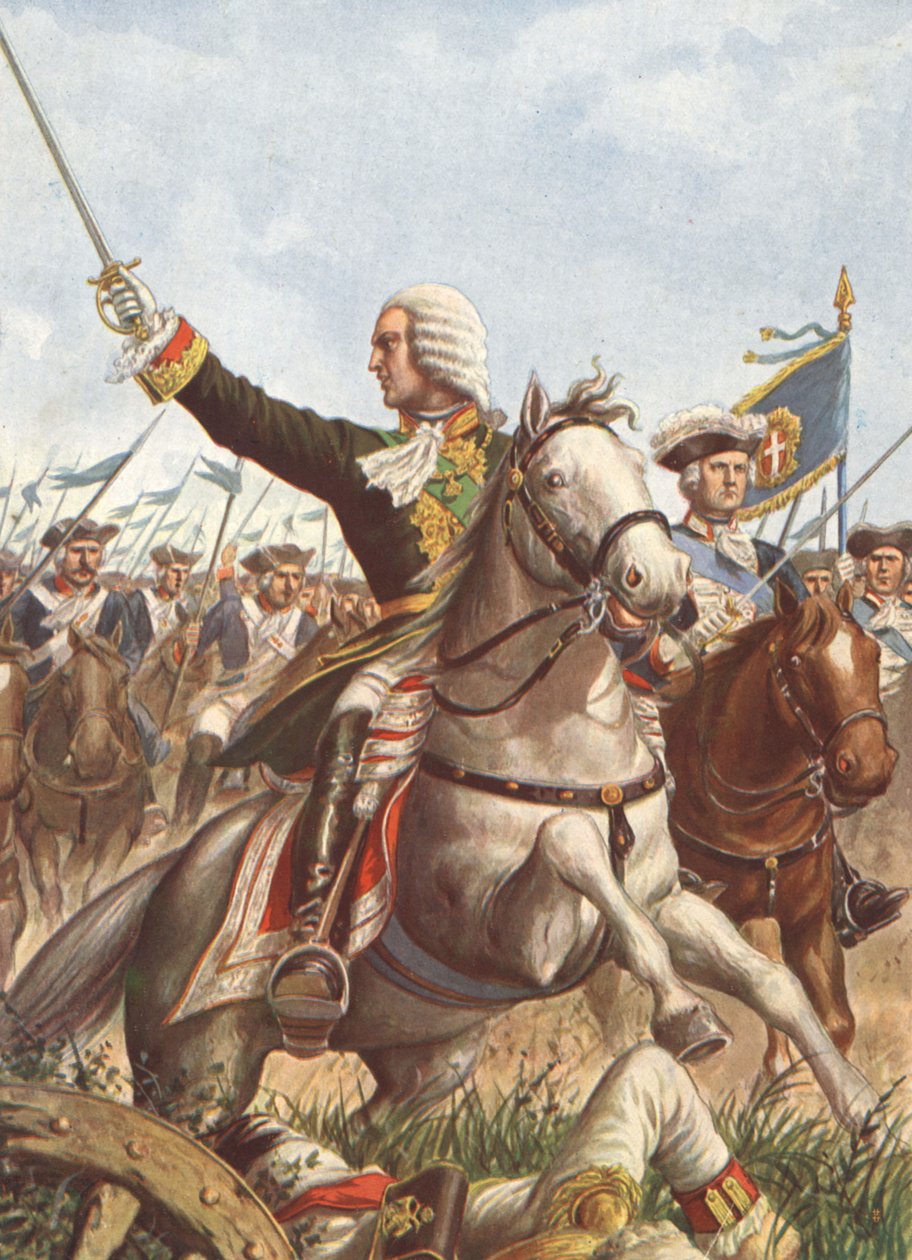 Charles Emmanuel III in der Schlacht von Guastalla 1734 von Tancredi Scarpelli