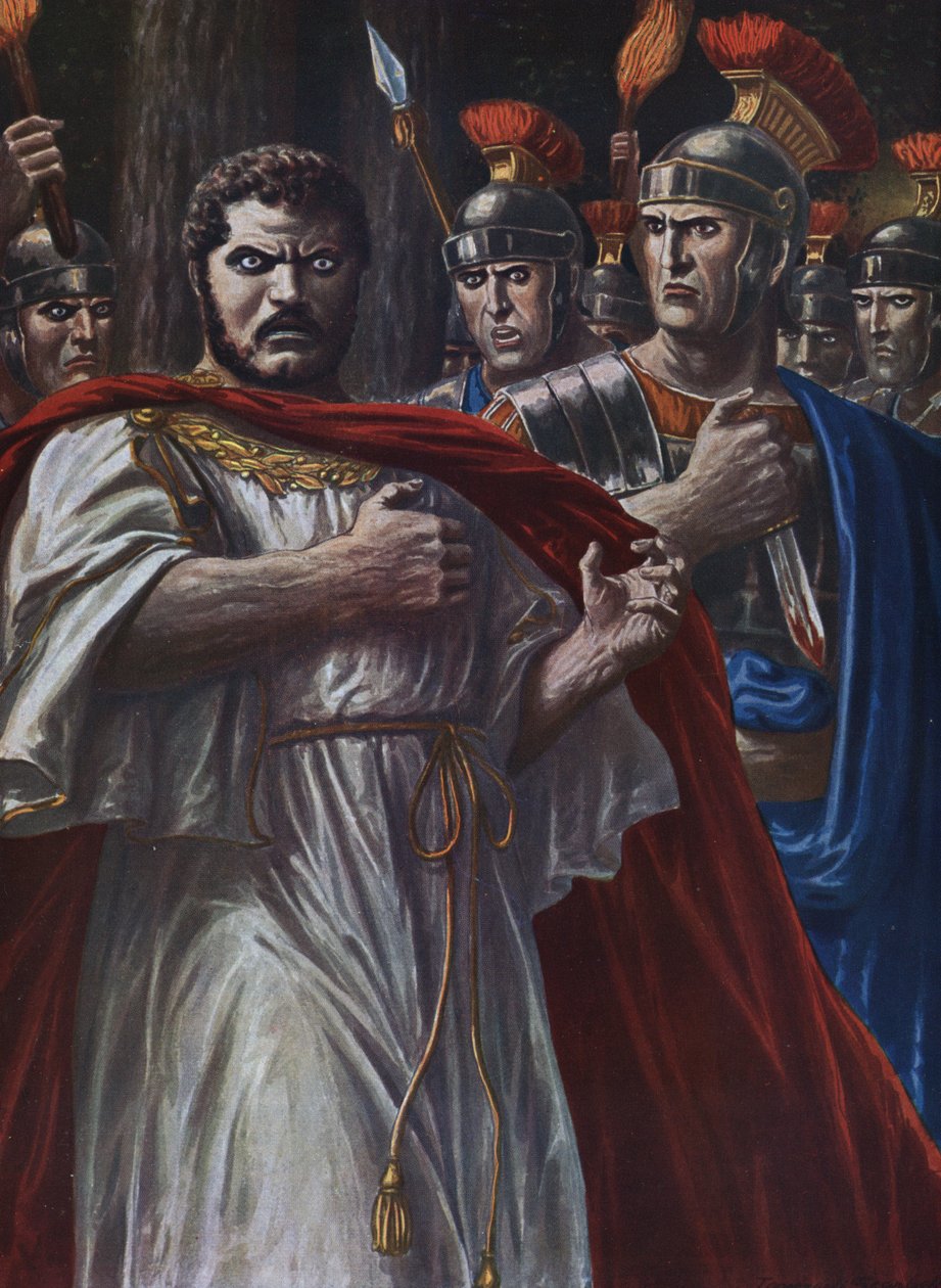Römische Antike: Der Tod des römischen Kaisers Caracalla, ermordet von Julius Martialis, 217 n. Chr. von Tancredi Scarpelli
