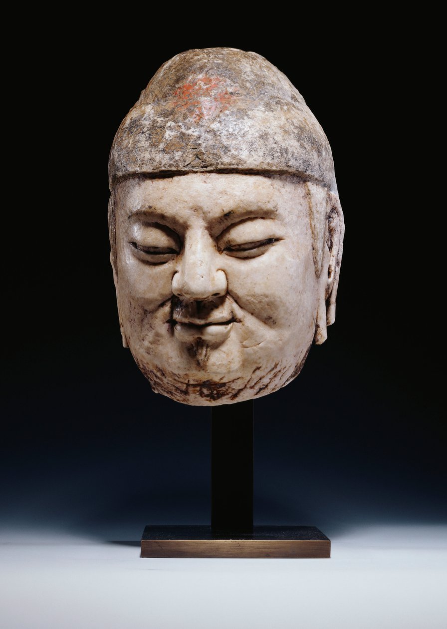 Ein Marmorkopf eines Beamten, Tang-Dynastie oder etwas früher, ca. 618-907 von Tang Dynasty Chinese School