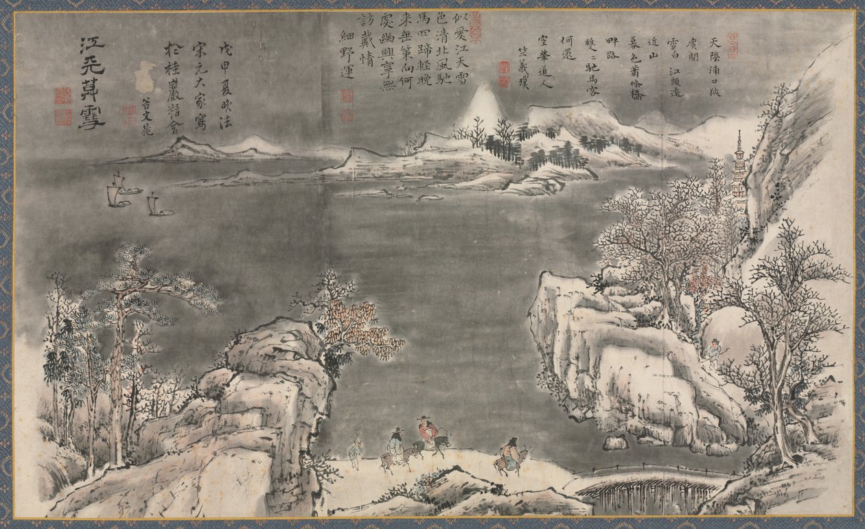 Eine von acht Ansichten der Xiao- und Xiang-Flüsse, 1788 von Tani Bunch