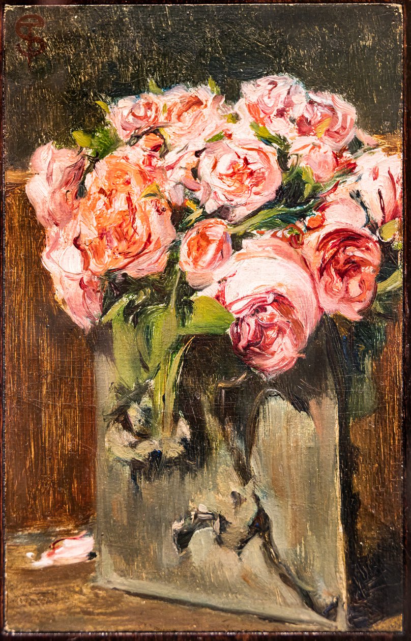 Vase mit Rosen von Telemaco Signorini