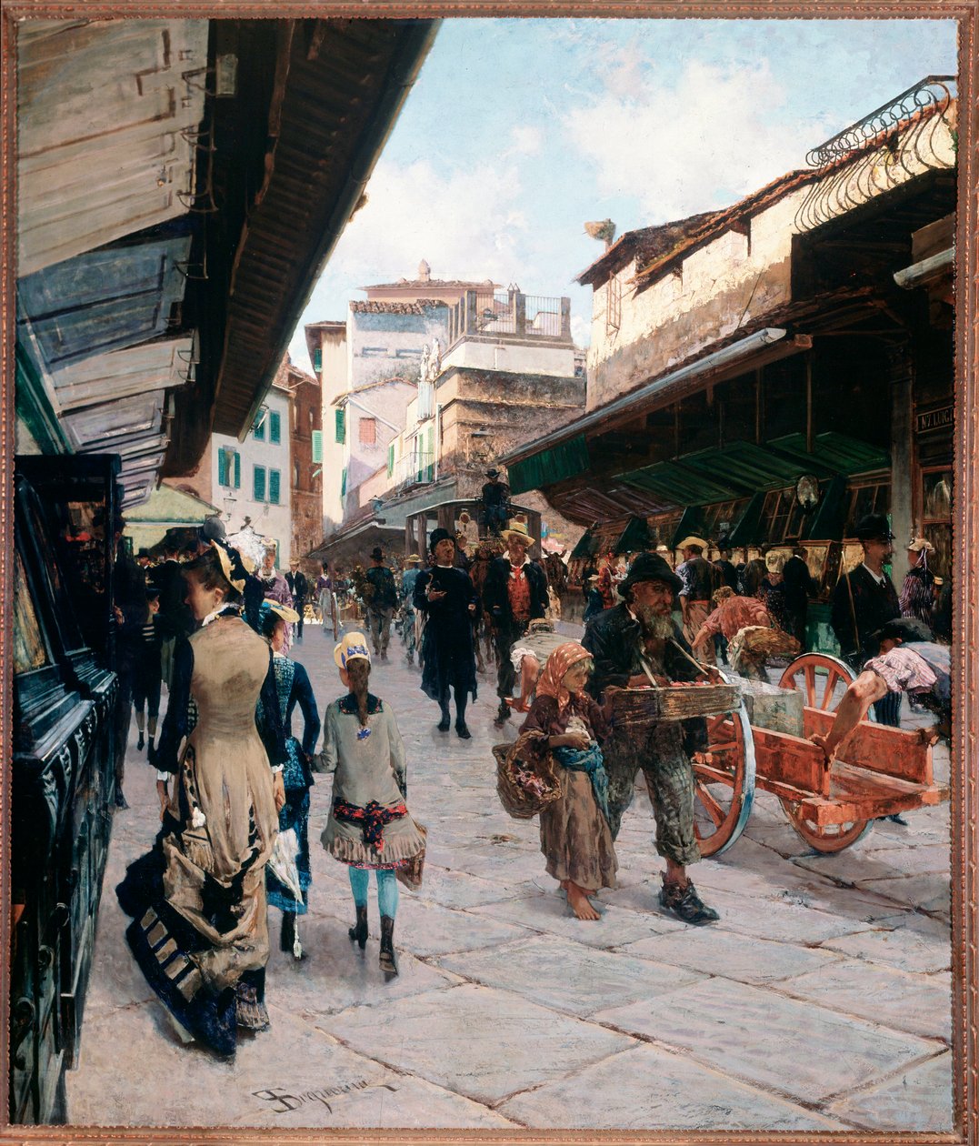 Ansicht der Ponte Vecchio in Florenz von Telemaco Signorini