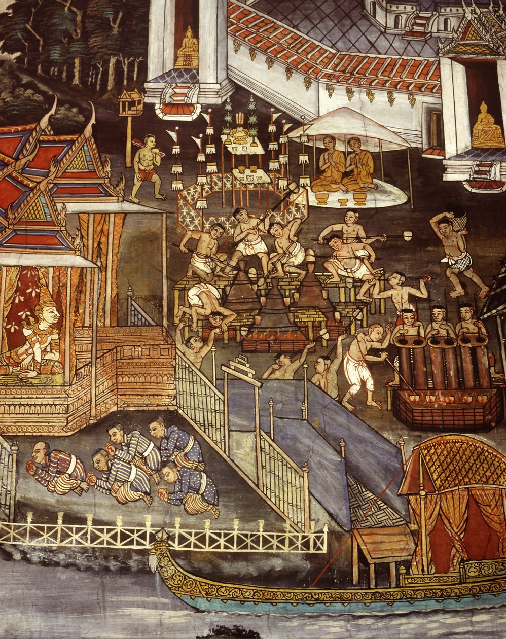 Gießen von Buddha-Bildern während der Sukhothai-Ära von Thai School
