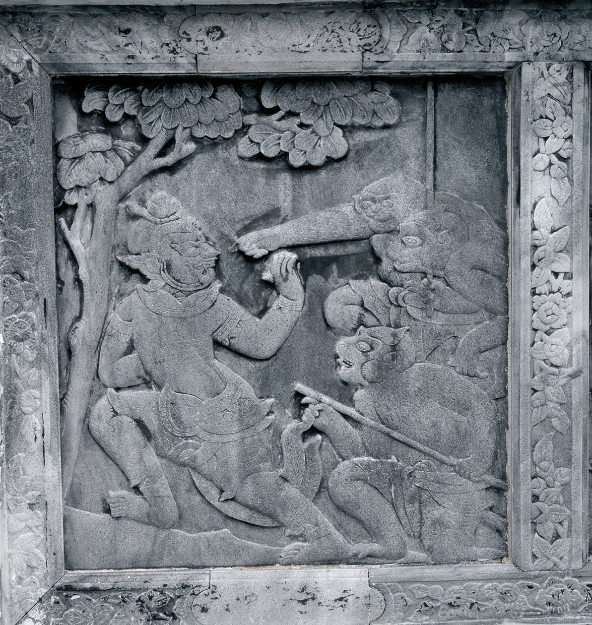 Eines von einer Serie von Reliefs, die das Ramakien (Ramayana) darstellen von Thai School