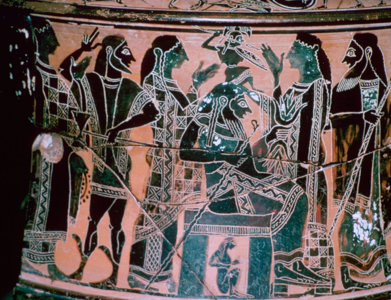 Schwarzfigurige Halsamphore, die die Geburt der Athene darstellt, Attika, Griechenland von The Antimenes Painter