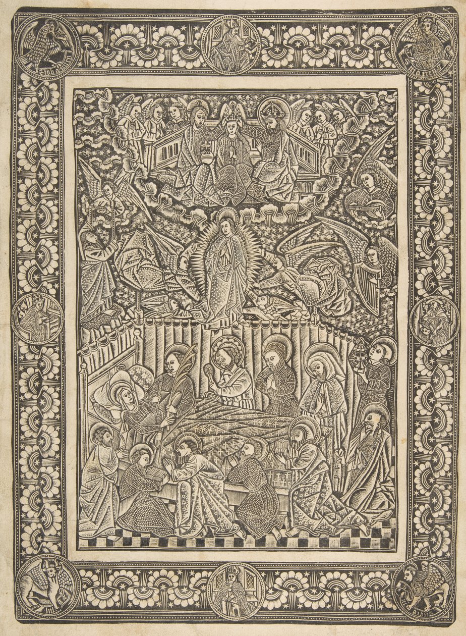 Der Tod, die Himmelfahrt und die Krönung der Jungfrau, ca. 1470-85 von The Master of the Mountainlike Clouds