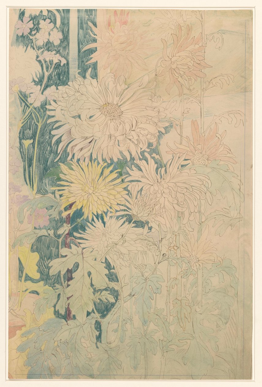 Chrysanthemen und einige andere Herbstblumen von Theo van Hoytema