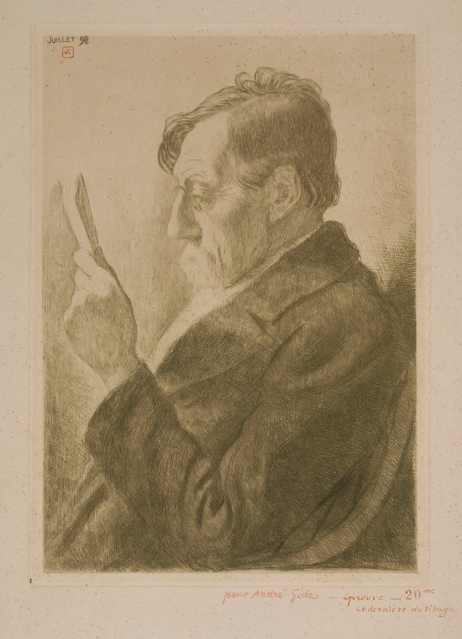 Porträt des Schriftstellers Emile Verhaeren, lesend von Théo van Rysselberghe