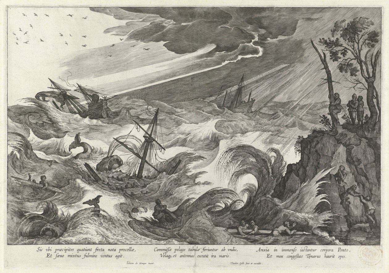 Herbst: Sturm auf See von Theodoor Galle