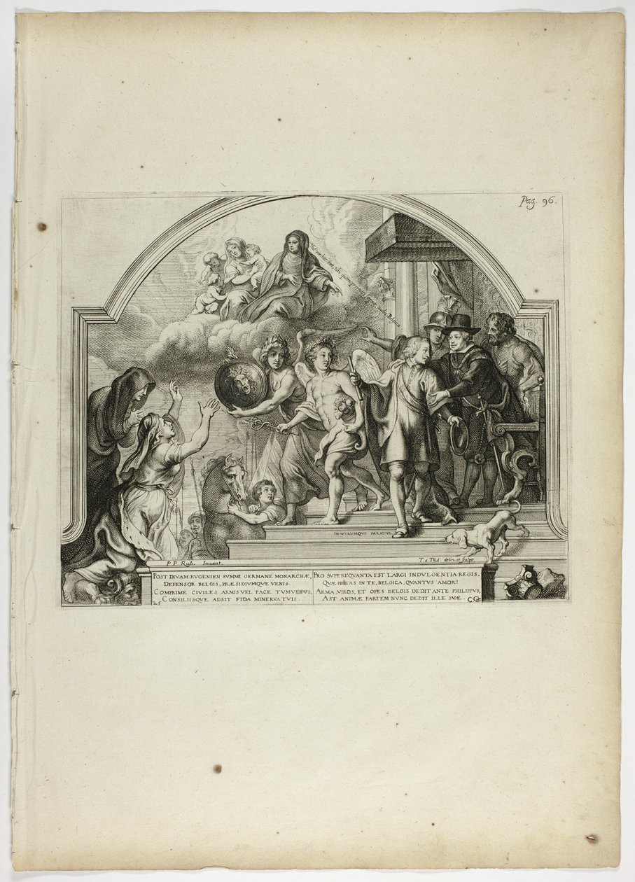 Philip IV. ernennt Prinz Ferdinand zum Gouverneur der Niederlande, Platte 25 aus Casperius Gevartius, Pompa Introitus Honori Serenissimi Principis Ferdinandi (Triumphaler Einzug des höchst ehrwürdigen Kardinal-Infanten Ferdinand) von Theodoor van Thulden