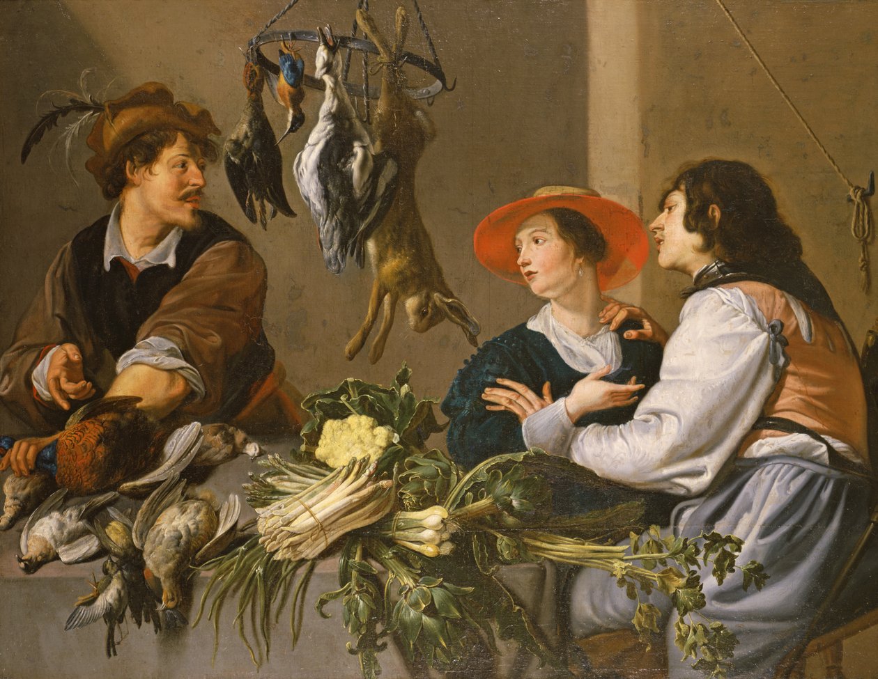 Spiel- und Gemüsehändler von Theodor Rombouts
