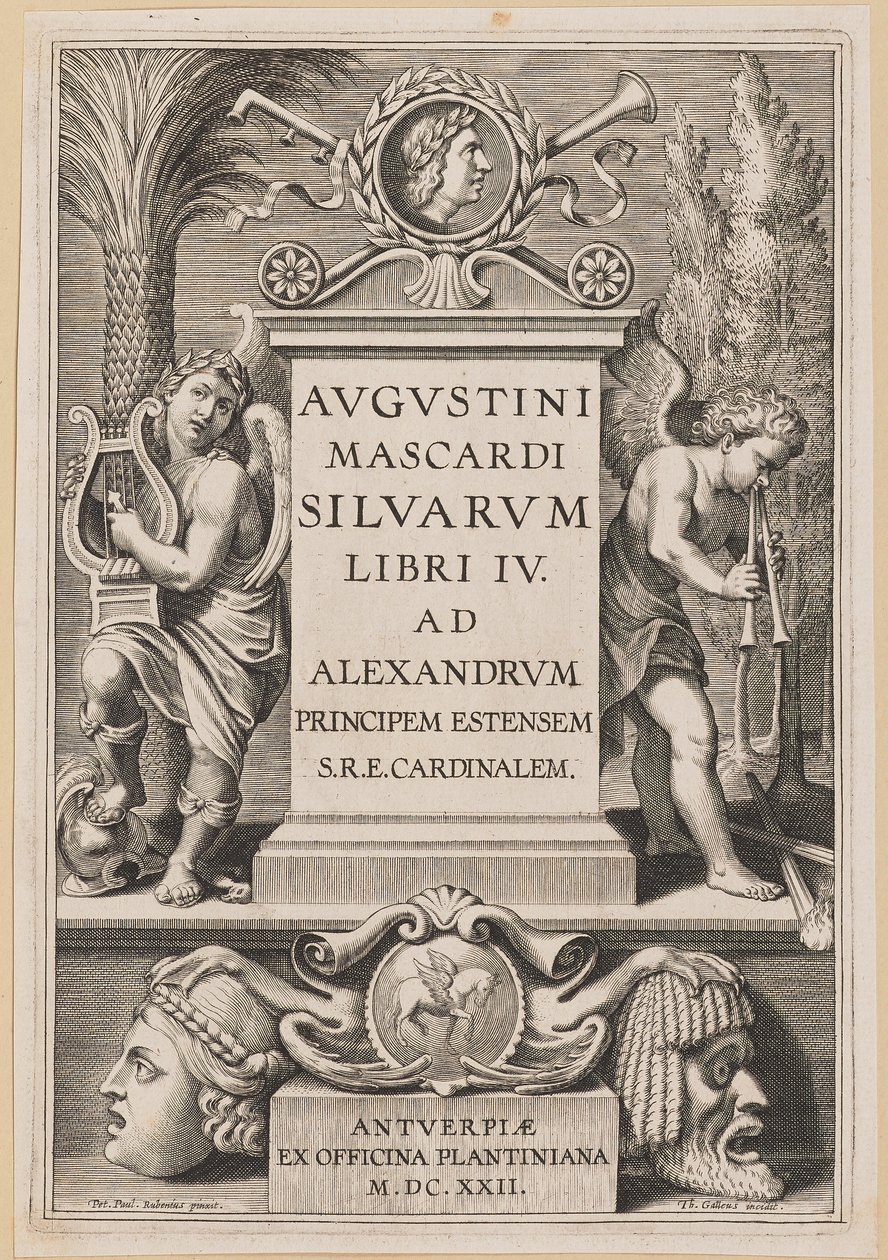 Titelseite für Agostino Mascardi, Silvarium Libri IV von Theodor Galle after Sir Peter Paul Rubens
