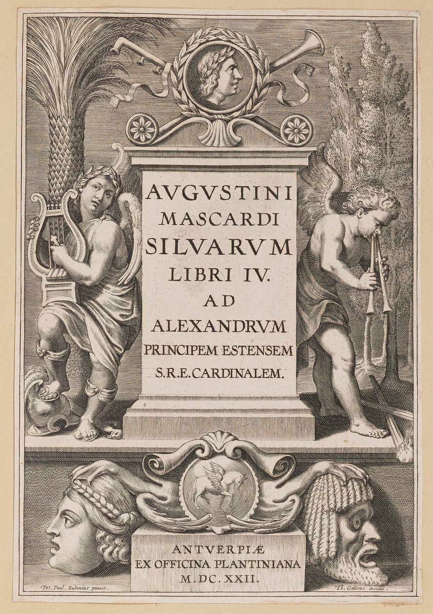 Titelseite für Agostino Mascardi, Silvarium Libri IV von Theodor Galle after Sir Peter Paul Rubens