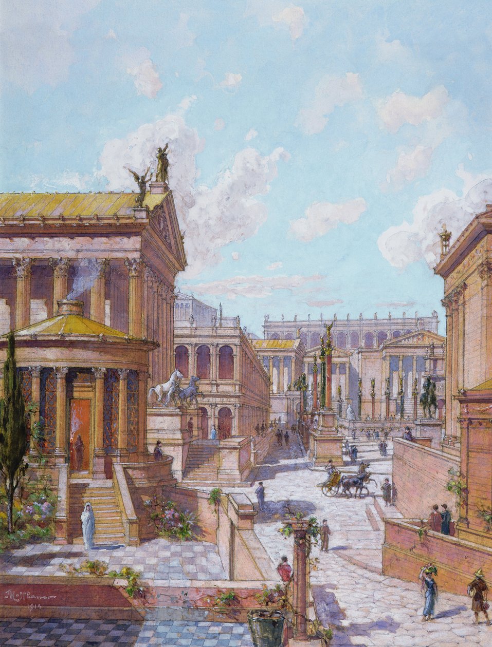 Das Römische Forum der Antike, 1914 von Theodor Josef Hubert Hoffbauer