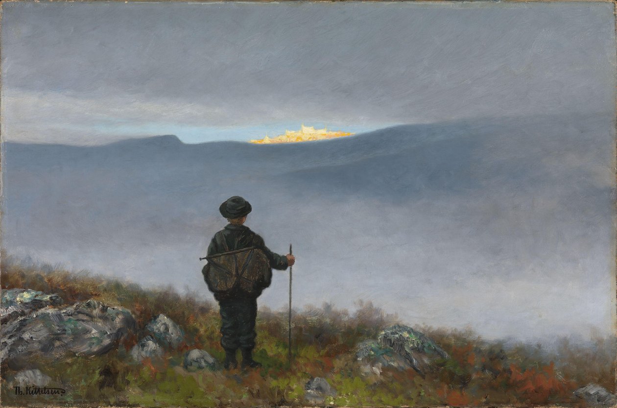 Weit, weit entfernt schimmerte der Soria Moria Palast wie Gold von Theodor Kittelsen