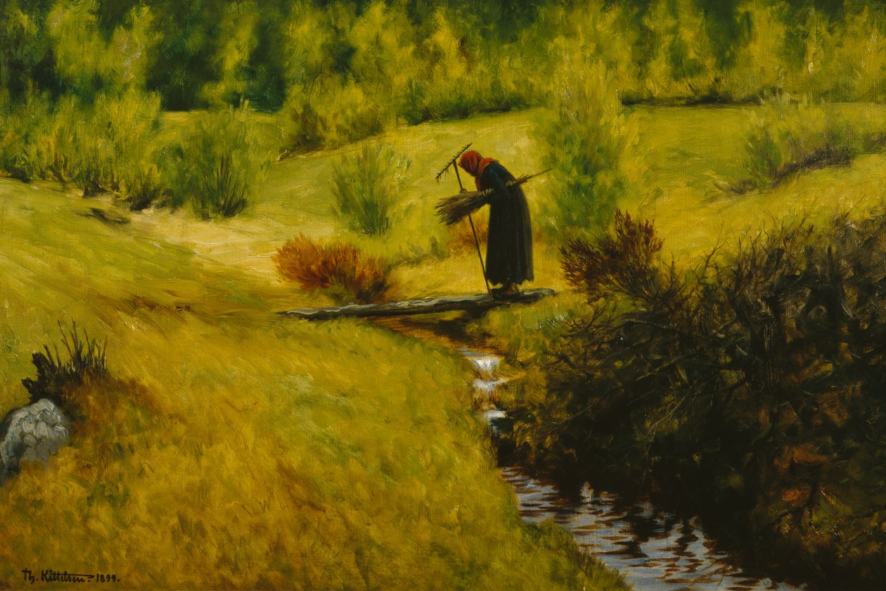 Die alte Frau am Bach von Theodor Kittelsen