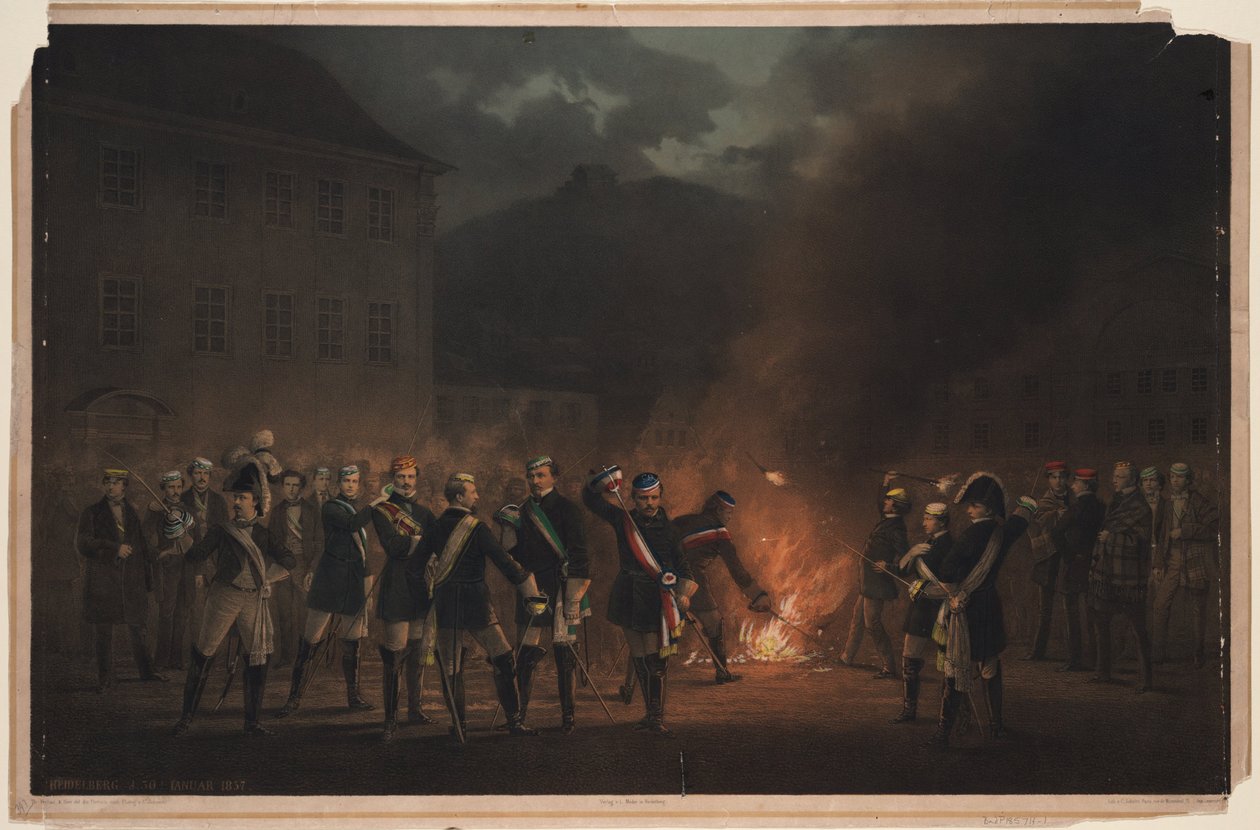 Fackelzug in Heidelberg am 30. Januar 1857, 1857 von Theodor Verhas