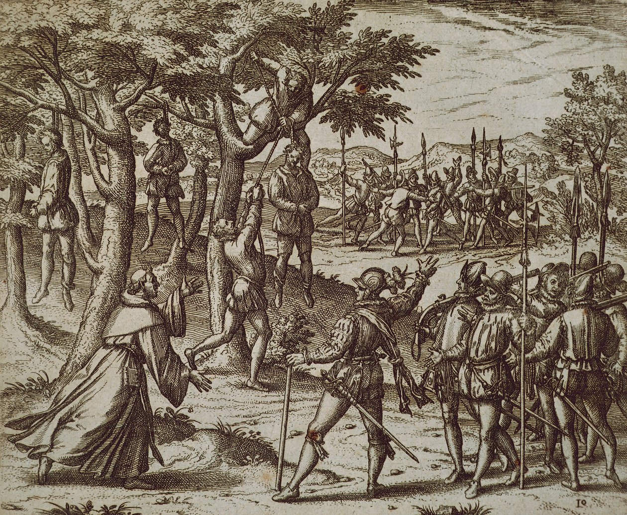 Urteil zur Hinrichtung einiger Männer von Christoph Kolumbus in der Neuen Welt von Theodor de Bry
