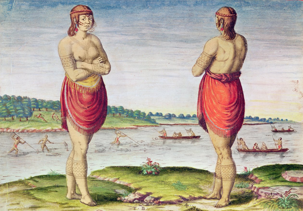Admiranta Narratio..., Edle Frau von Secota, Virginia (Seite 51), 1585-1588 von Theodore de Bry