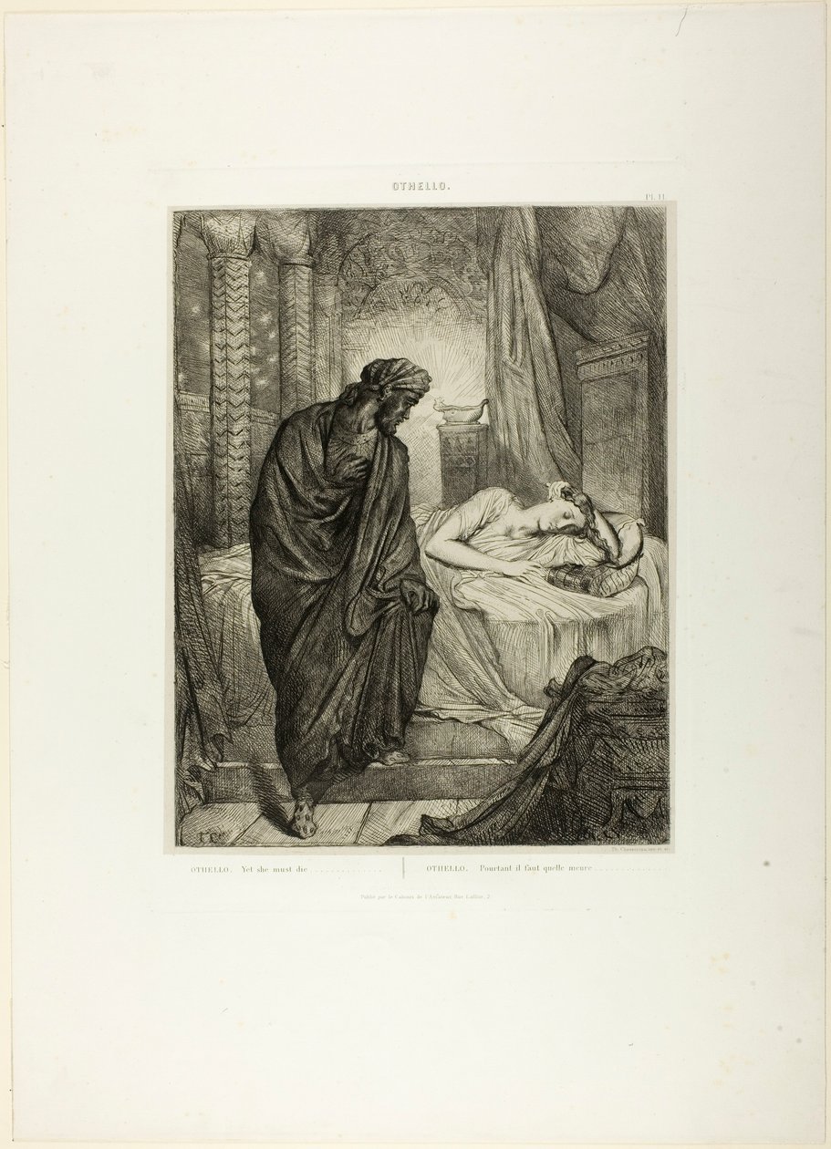 Doch sie muss sterben, Platte elf aus Othello von Théodore Chassériau