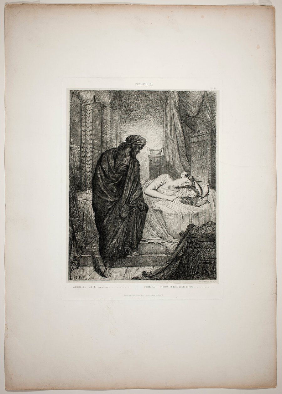 Doch sie muss sterben, Platte elf aus Othello von Théodore Chassériau