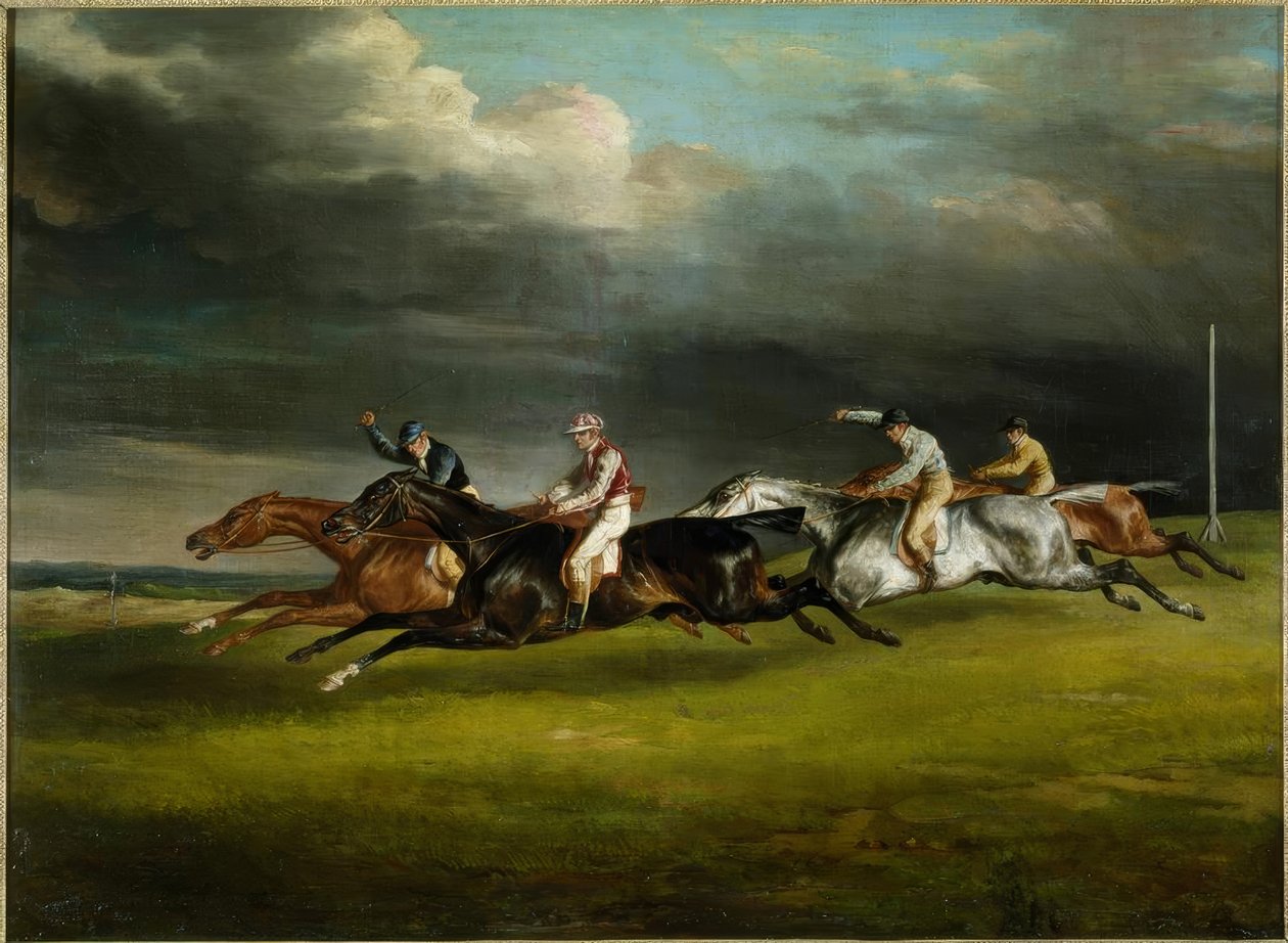 Pferderennen (Das Derby von 1821 in Epsom) von Theodore Gericault