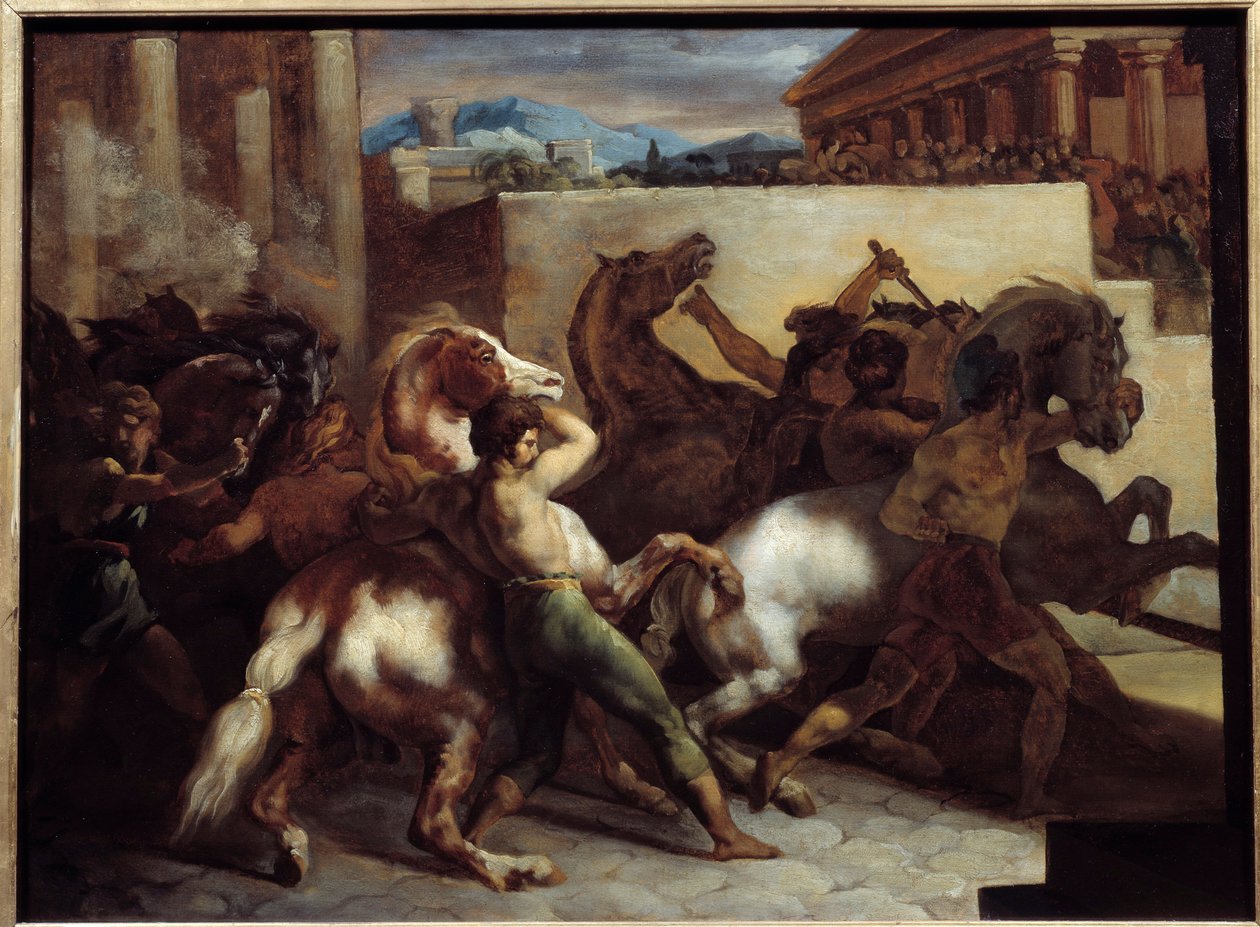 Freies Pferderennen in Rom von Theodore Gericault