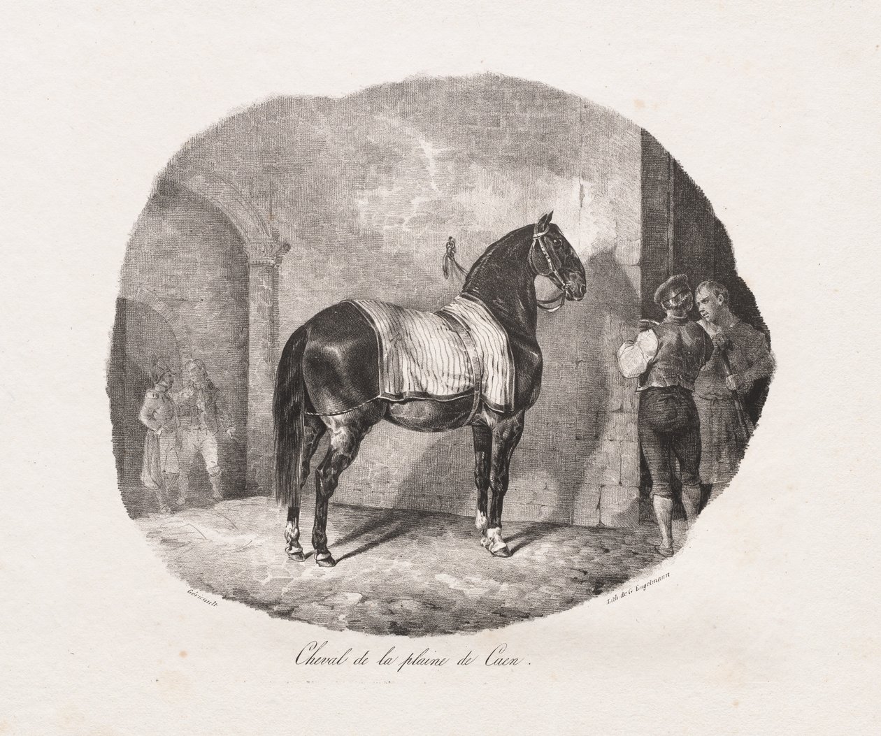 Lithografierte Studien von Pferden: Pl. 7, Pferd von der Caen-Ebene, 1822 von Theodore Gericault