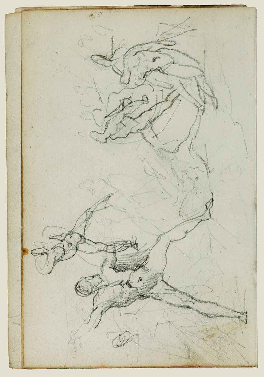 Studien von nackten Männern im Kampf von Theodore Gericault