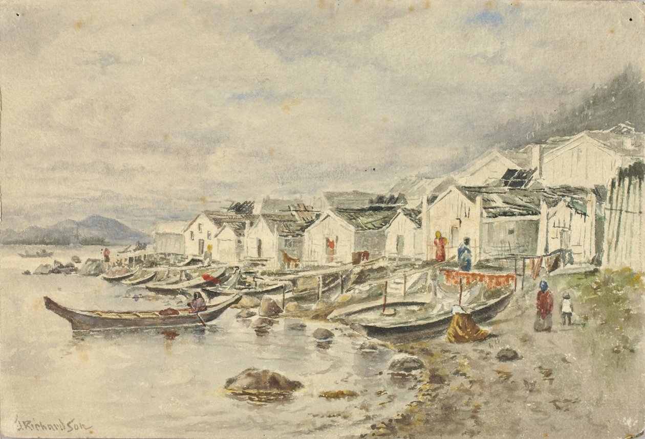 Das Ranch Native Village, Sitka, 1884 von Theodore J. Richardson