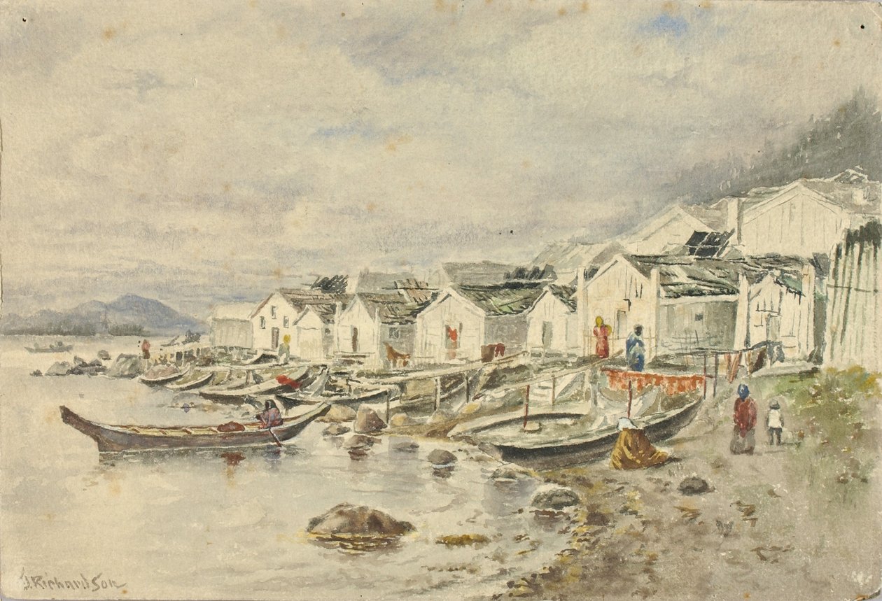 Das Ranch Native Village, Sitka, 1884 von Theodore J. Richardson