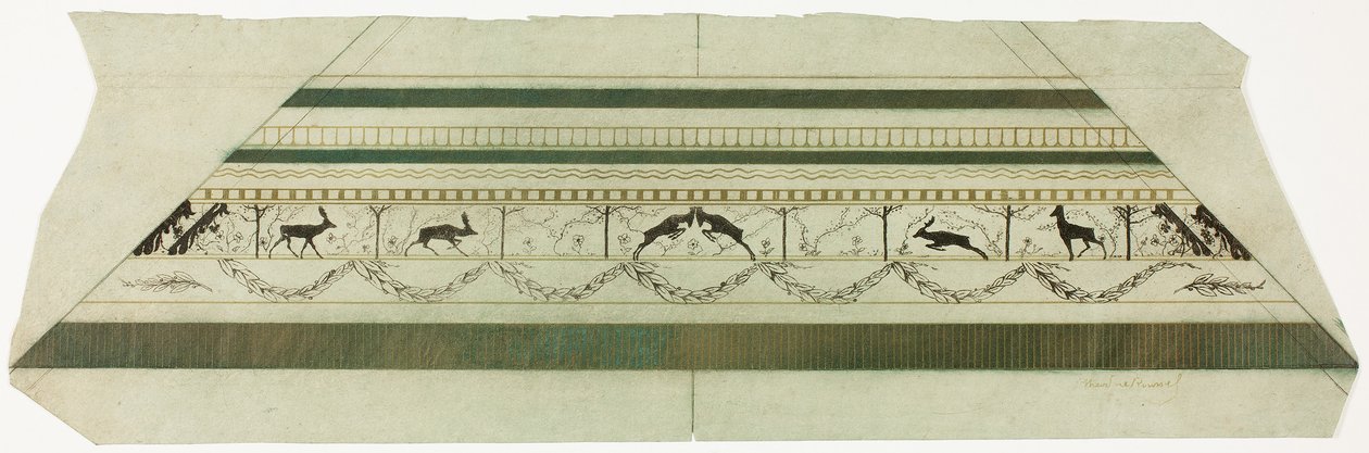 Rahmen mit Hirsch- und Blumenmuster (unterer Rahmenabschnitt) von Theodore Roussel