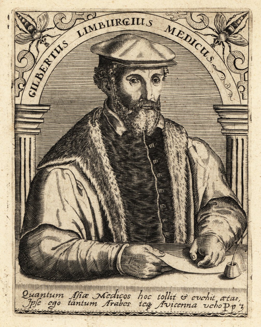 Gilbert Fusch von Limburg, niederländischer Arzt, 1504-1567 von Theodore de Bry