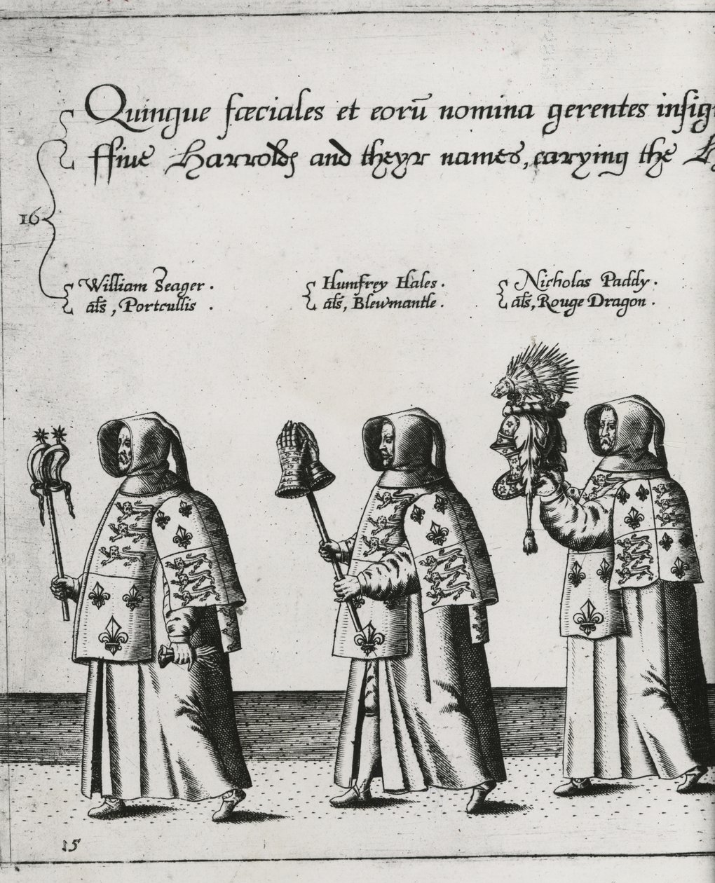 Herolde im Trauerzug von Sir Philip Sidney auf dem Weg zur St. Pauls Kathedrale, 1587 von Theodore de Bry